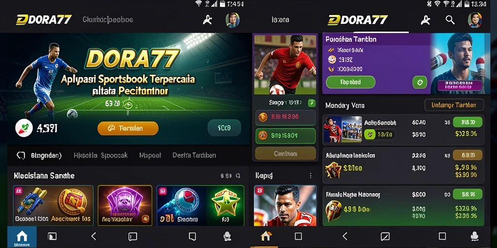 Screenshot utama DORA77 menampilkan antarmuka taruhan olahraga yang menarik.