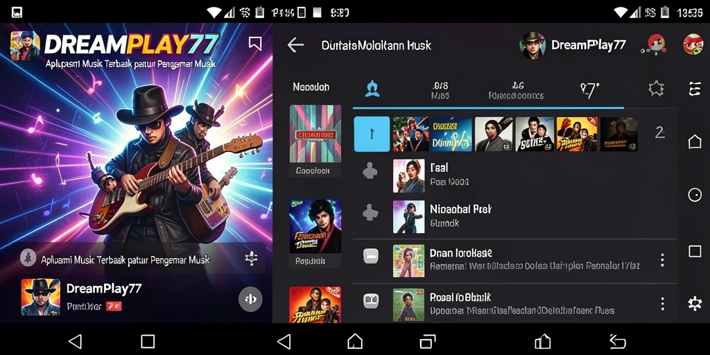 Screenshot gameplay DREAMPLAY77 yang menunjukkan serunya bermain musik.