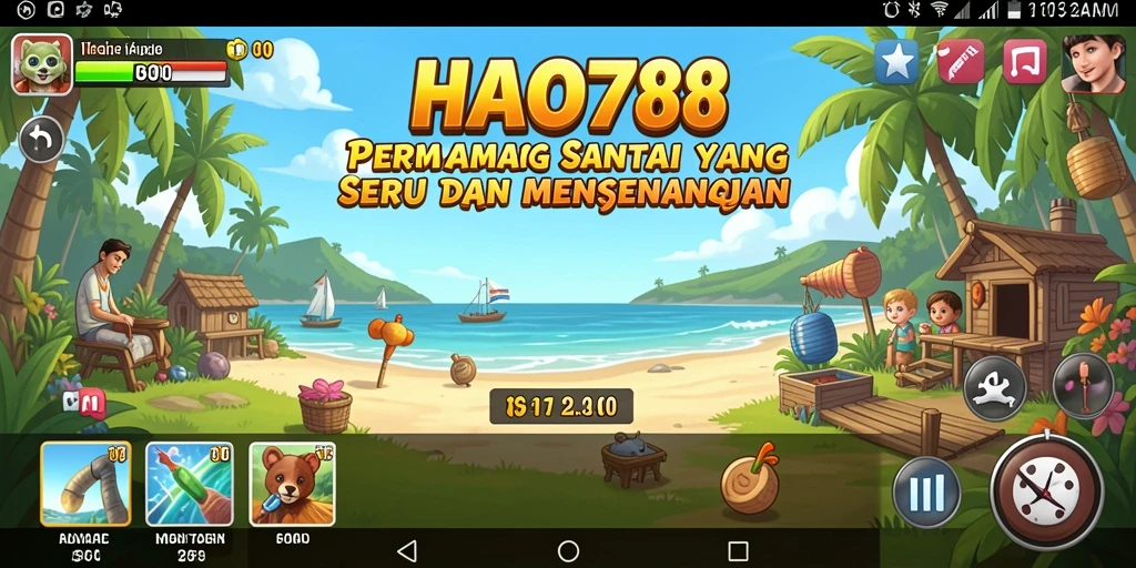 Tampilan gameplay HAO788 yang ceria dan mengasyikkan.