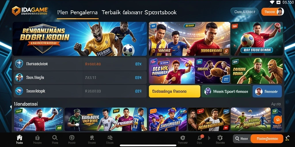 Screenshot utama IDAGAME menunjukkan tampilan antarmuka yang menarik dan intuitif.