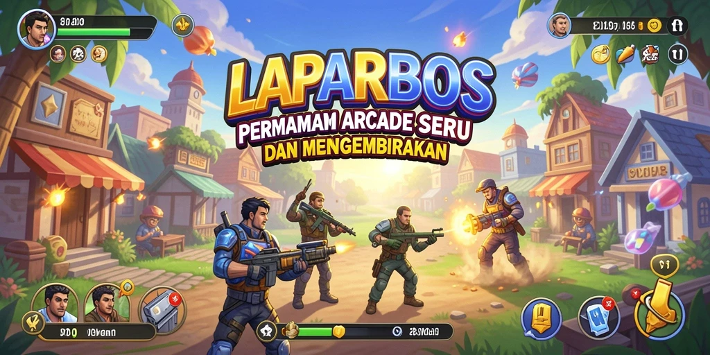 Screenshot LAPARBOS menampilkan aksi seru dalam permainan arcade.