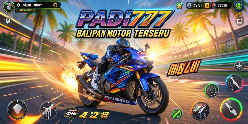 Tampilan screenshot PADI777 menampilkan balapan motor yang menegangkan dan penuh aksi.