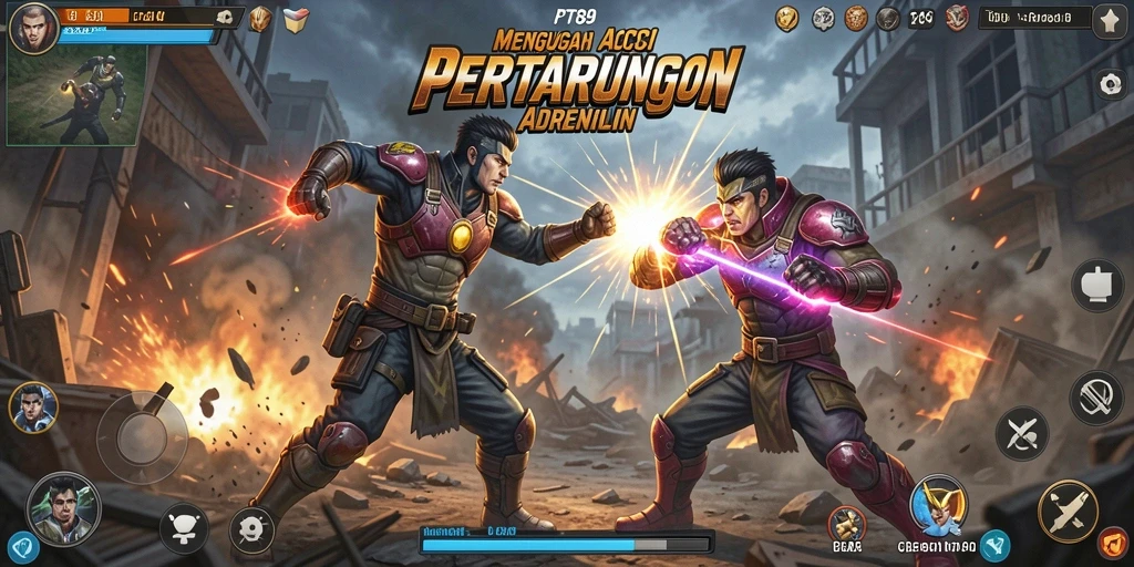 Tangkapan layar PT89 menampilkan aksi pertarungan yang seru dan mendebarkan.