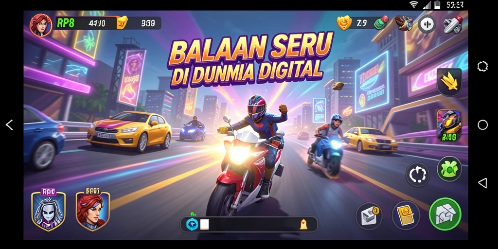 Tampilan gameplay balapan RP8 yang memukau dan mendebarkan.