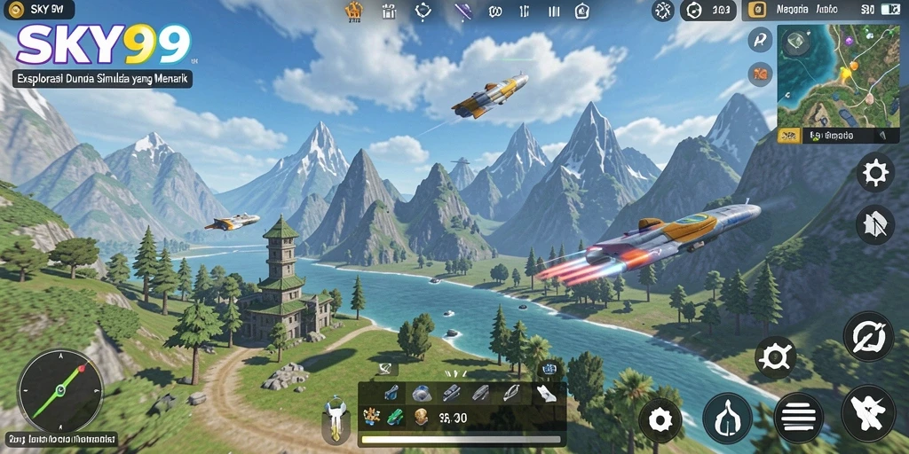 Tampilan menarik dari gameplay Simulation di SKY99.