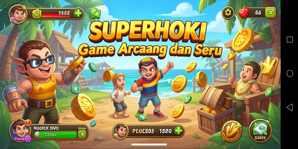 Tampilan gameplay <strong>SUPERHOKI</strong> yang penuh aksi dan tantangan seru.